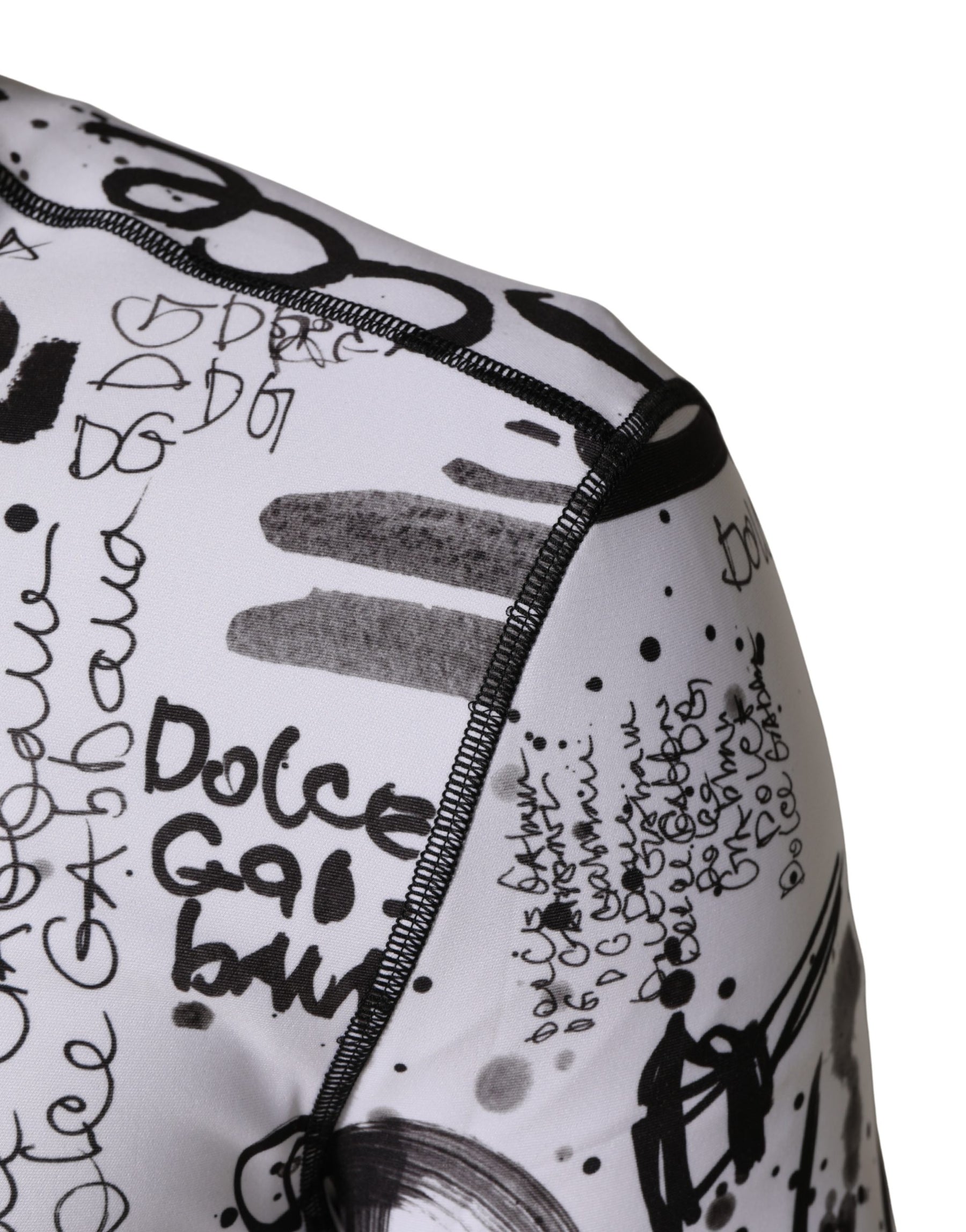Dolce & Gabbana White Jersey Graffiti Print Balaclava Hood Sweater | Regal Royce
