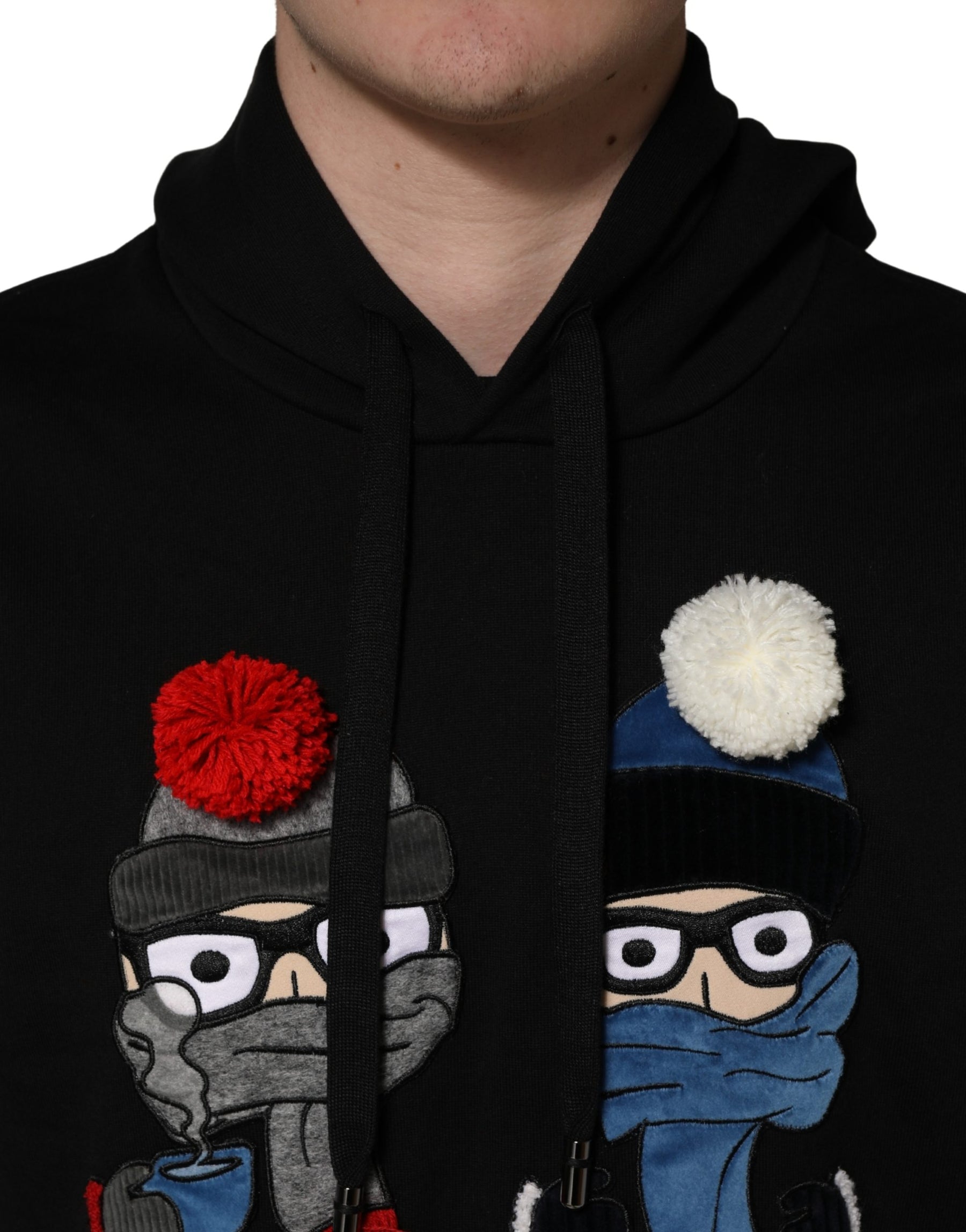 Dolce & Gabbana #dgfamily Black Cotton Hooded Men Sweatshirt Sweater | Regal Royce
