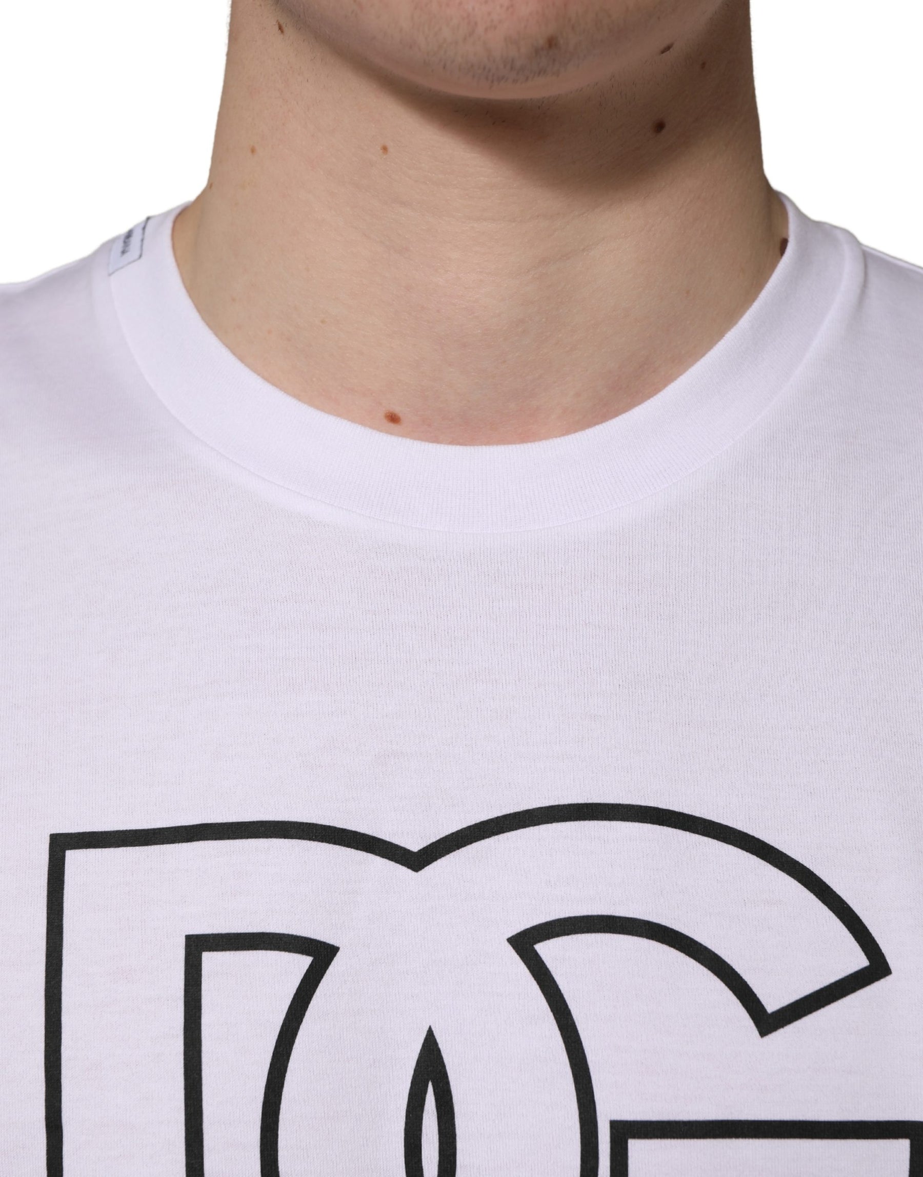 Dolce & Gabbana White DG Logo Print Short Sleeves Men T-shirt | Regal Royce