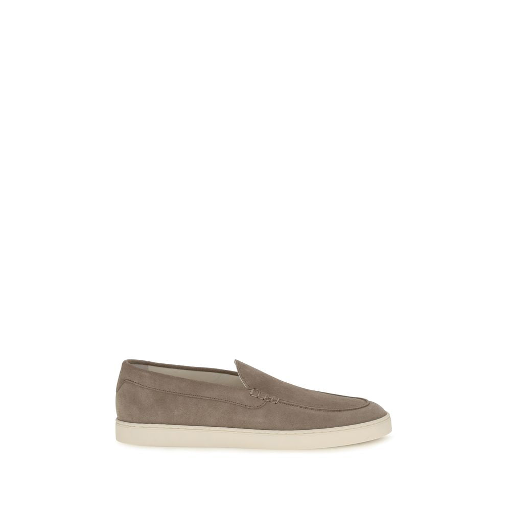 Brunello Cucinelli Gray Calf Leather Bos Taurus Slip-On Loafers | Regal Royce