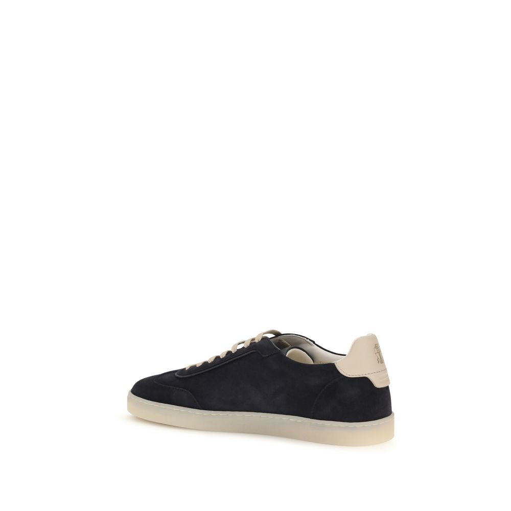 Brunello Cucinelli Brown Calf Leather Bos Taurus Low Top Sneakers | Regal Royce