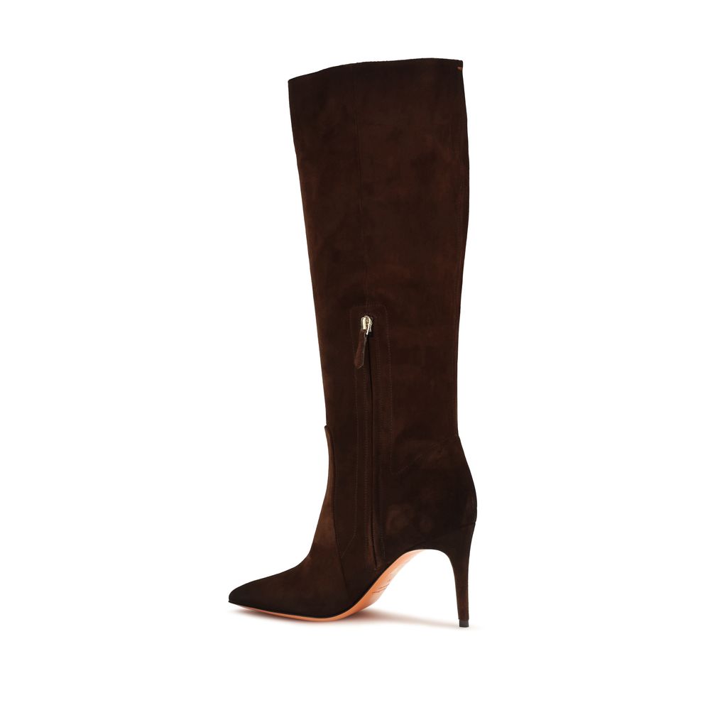 Santoni Brown Calf Leather Bos Taurus High Heel Boots | Regal Royce