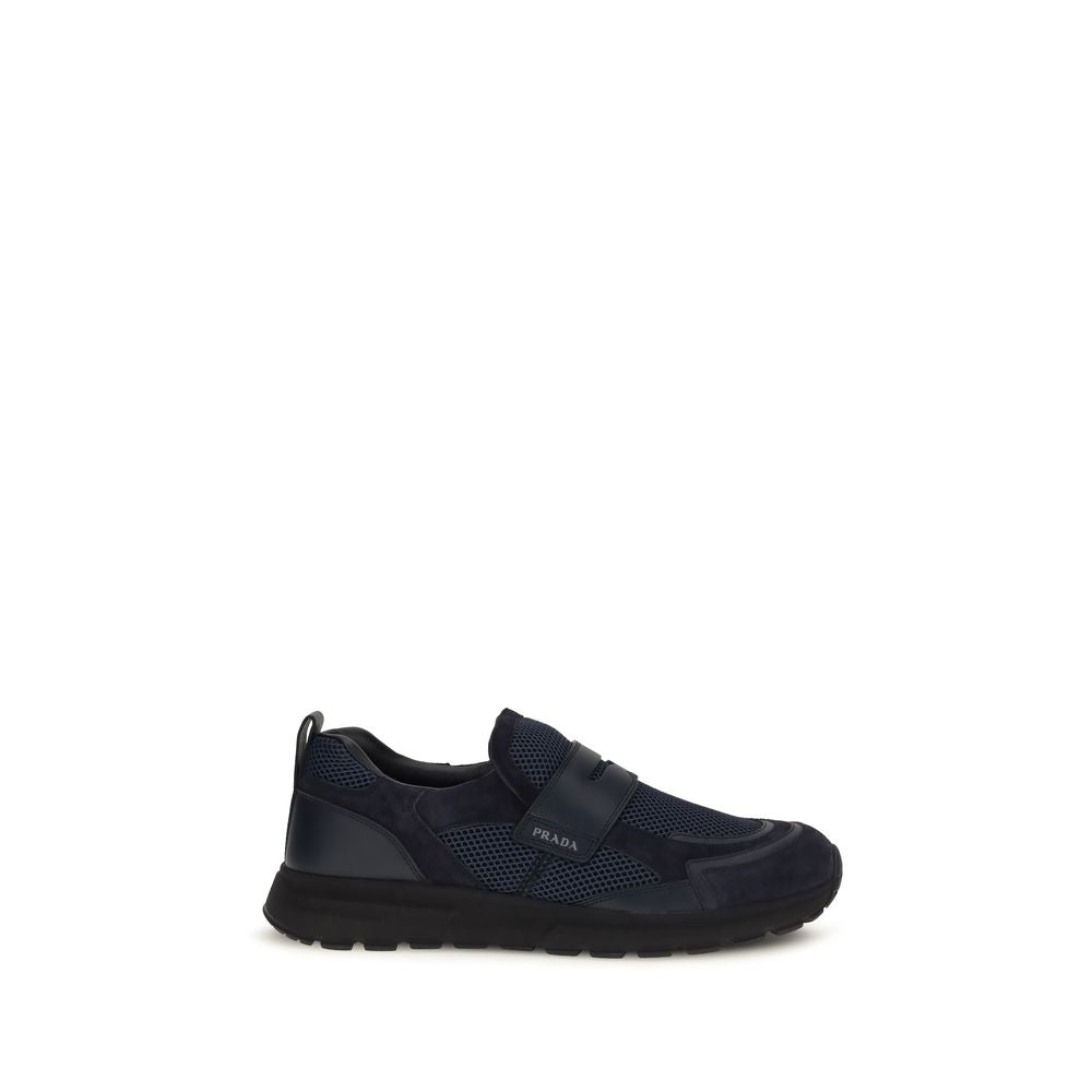 Prada Blue Calf Leather Bos Taurus Athletic Sneakers | Regal Royce