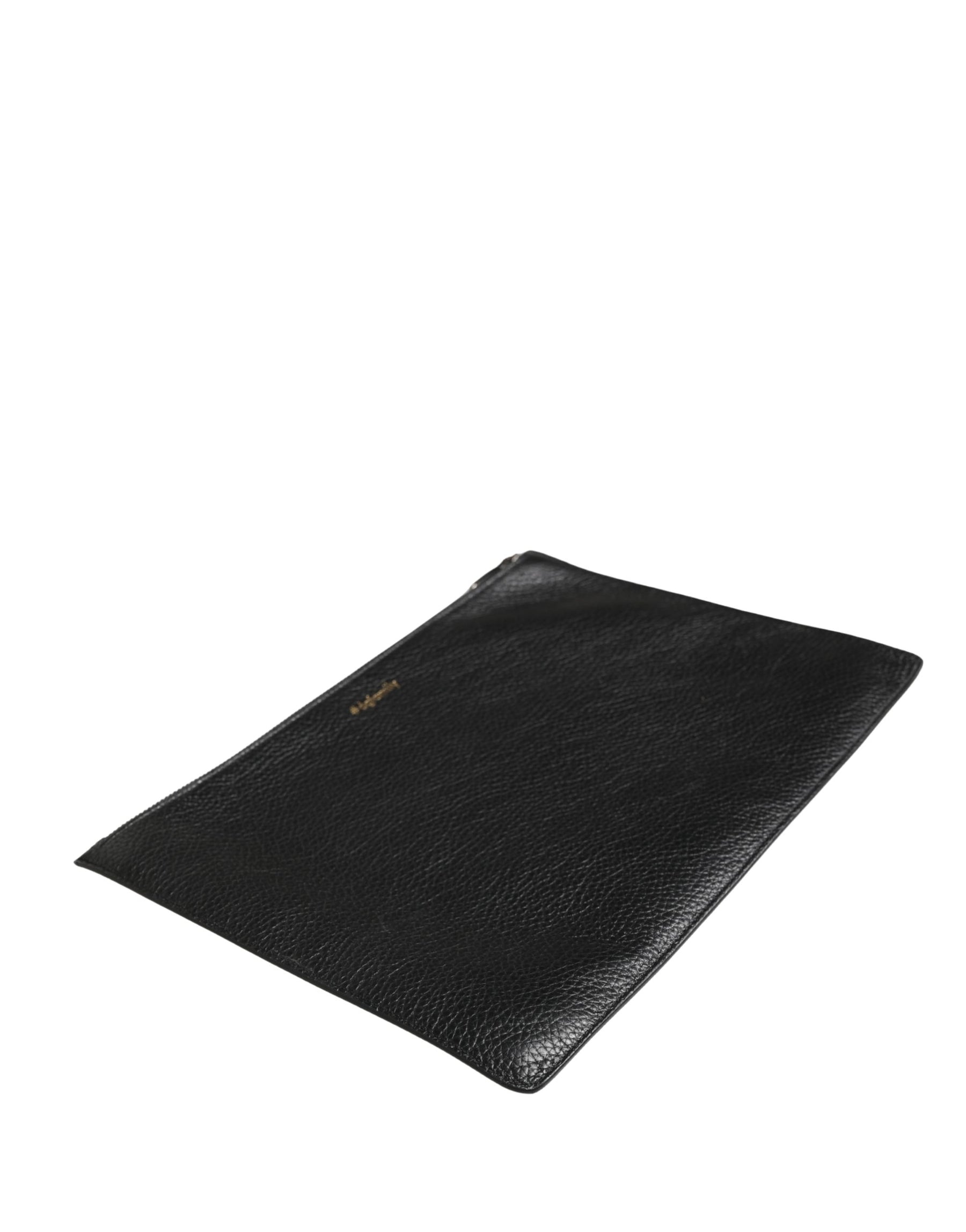 Dolce & Gabbana Black #DGFamily Embellished Leather Clutch Borse Bag | Regal Royce