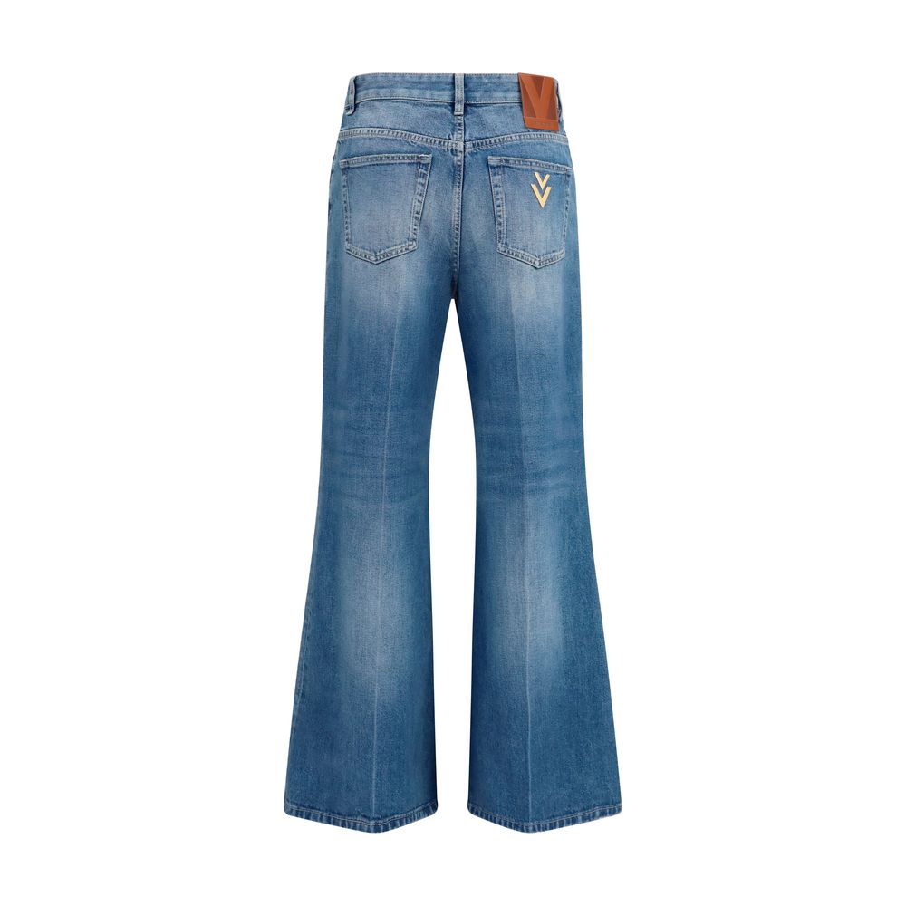 Valentino Blue Cotton Straight-Leg Jeans | Regal Royce