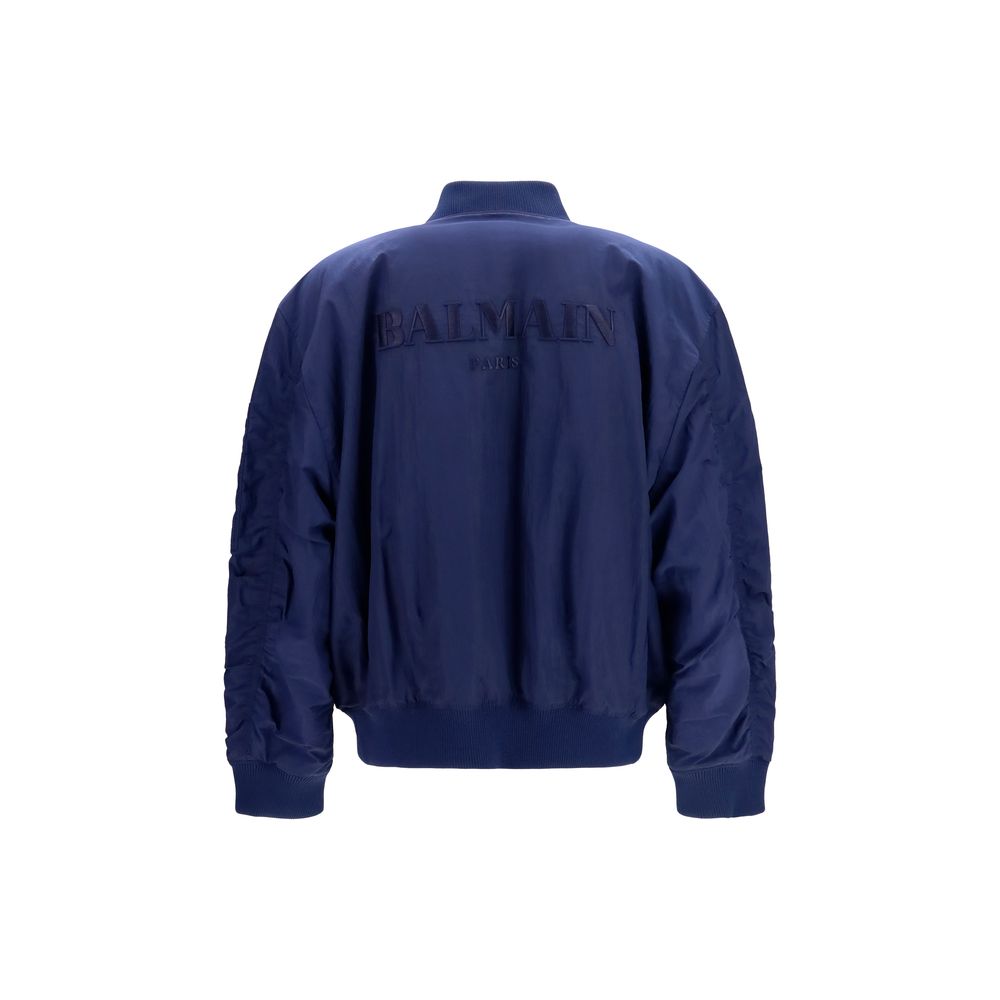Balmain Blue Polyamide Bomber | Regal Royce