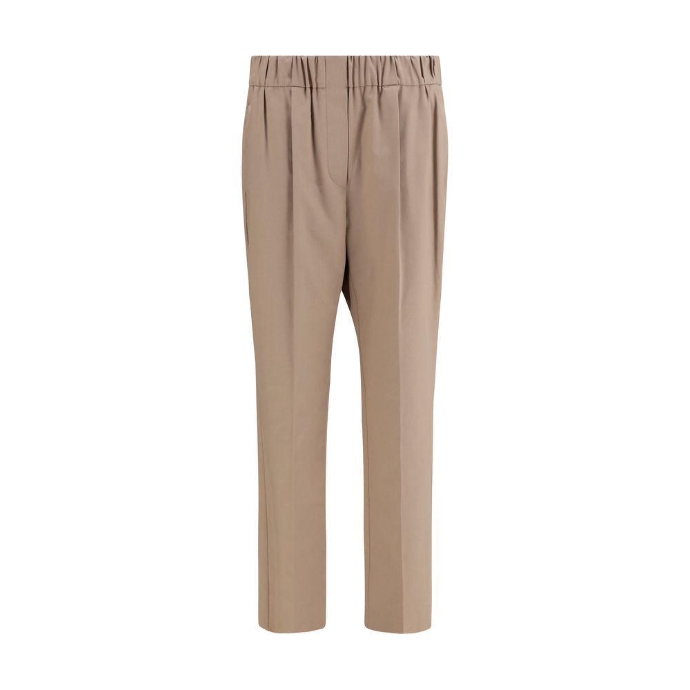 Brunello Cucinelli Beige Cotton Casual Pants | Regal Royce