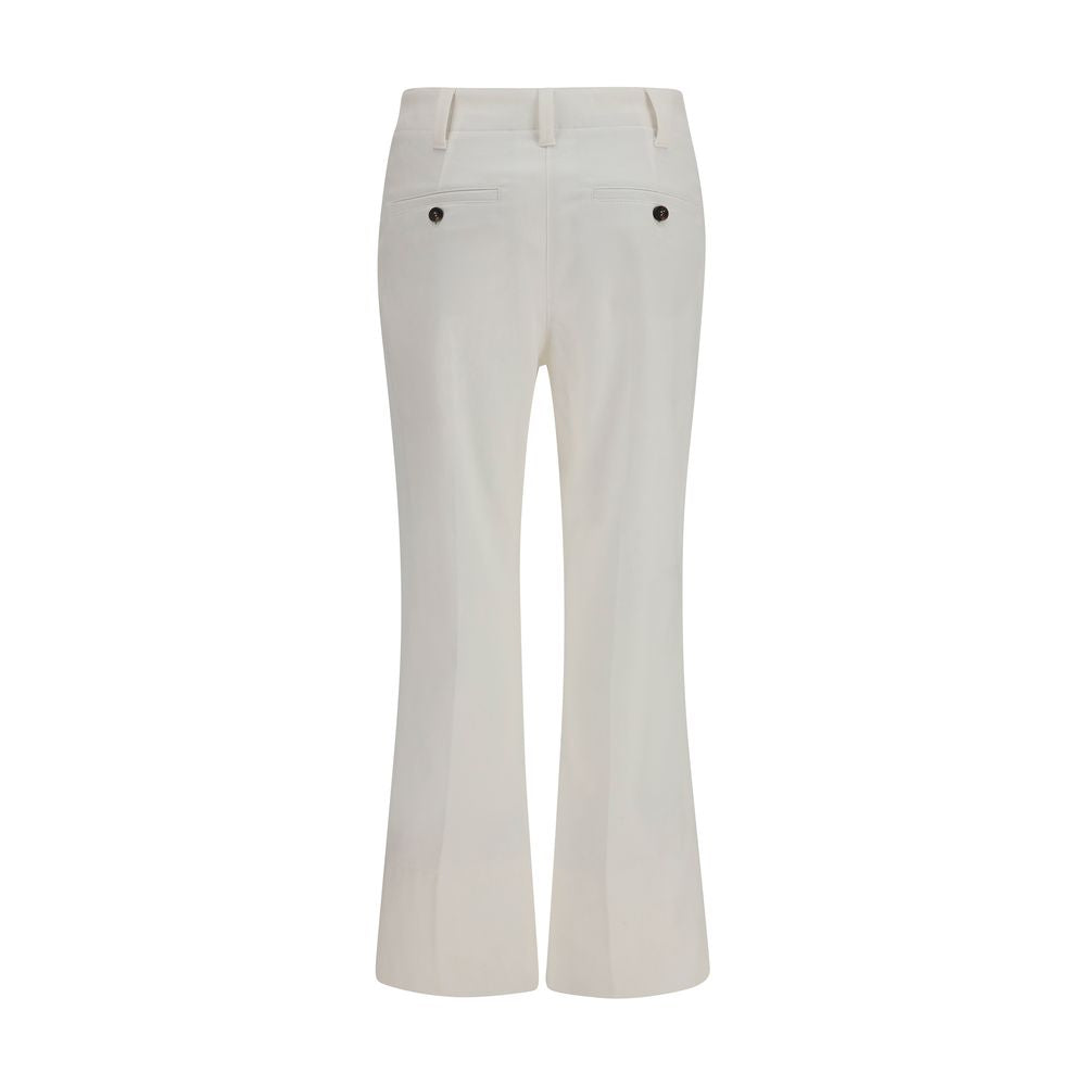 Brunello Cucinelli White Cotton Flared Pants | Regal Royce