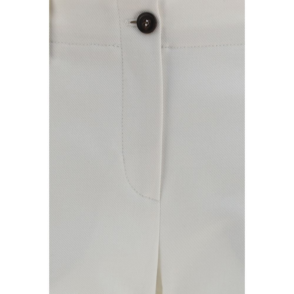 Brunello Cucinelli White Cotton Flared Pants | Regal Royce