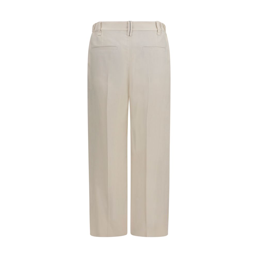Brunello Cucinelli Beige Viscose Casual Pants | Regal Royce