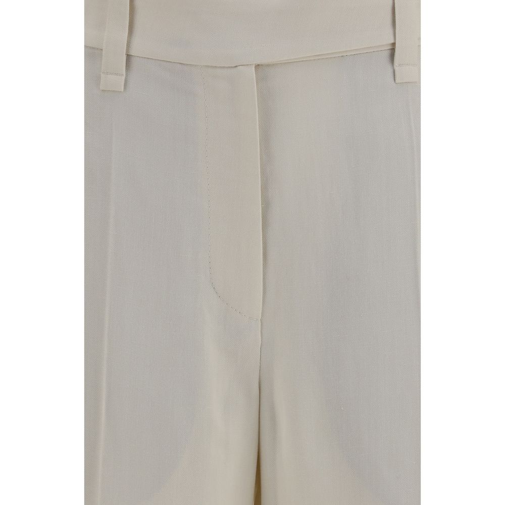 Brunello Cucinelli Beige Viscose Casual Pants | Regal Royce