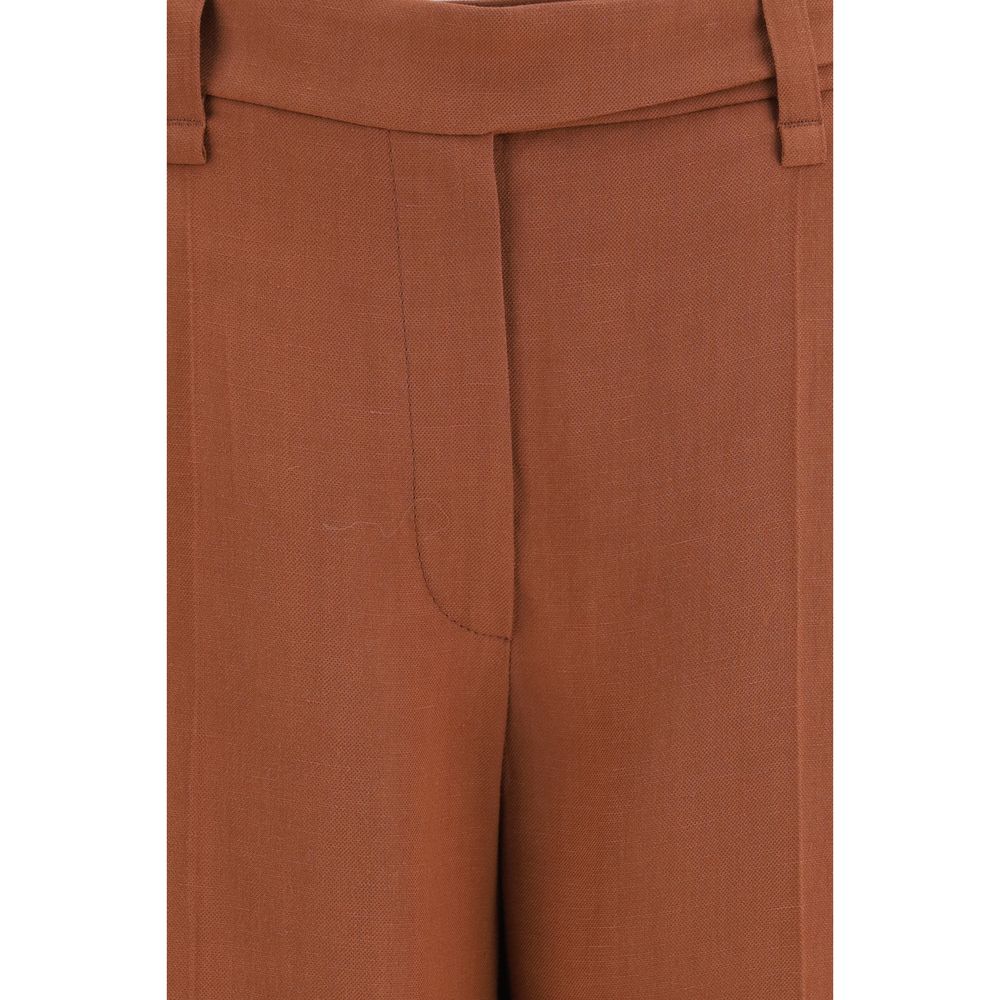 Brunello Cucinelli Brown Viscose Casual Pants | Regal Royce