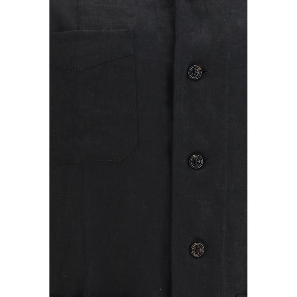 Brunello Cucinelli Black Linen Denim Jacket | Regal Royce