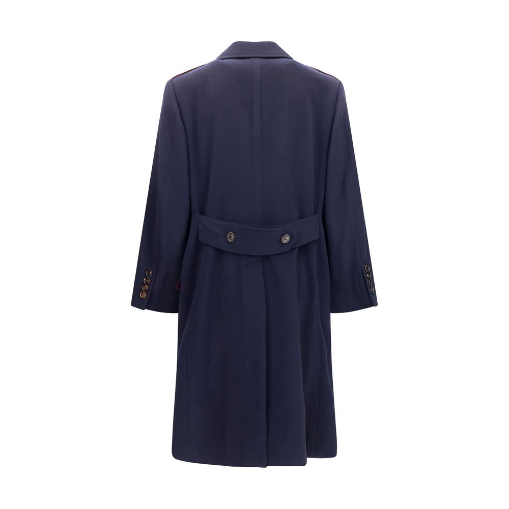 Brunello Cucinelli Blue Wool Oves Aries Coat | Regal Royce