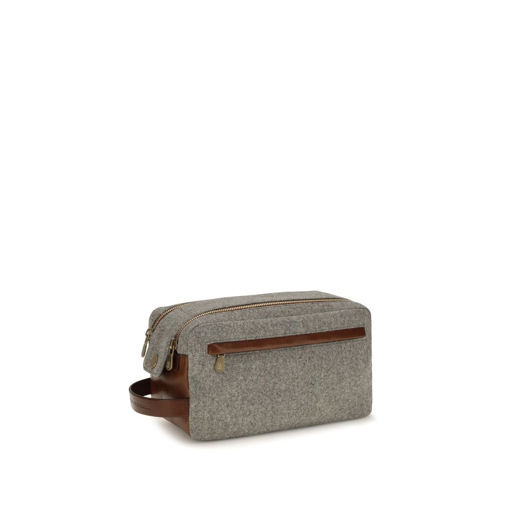 Brunello Cucinelli Gray Wool Oves Aries Wallet | Regal Royce