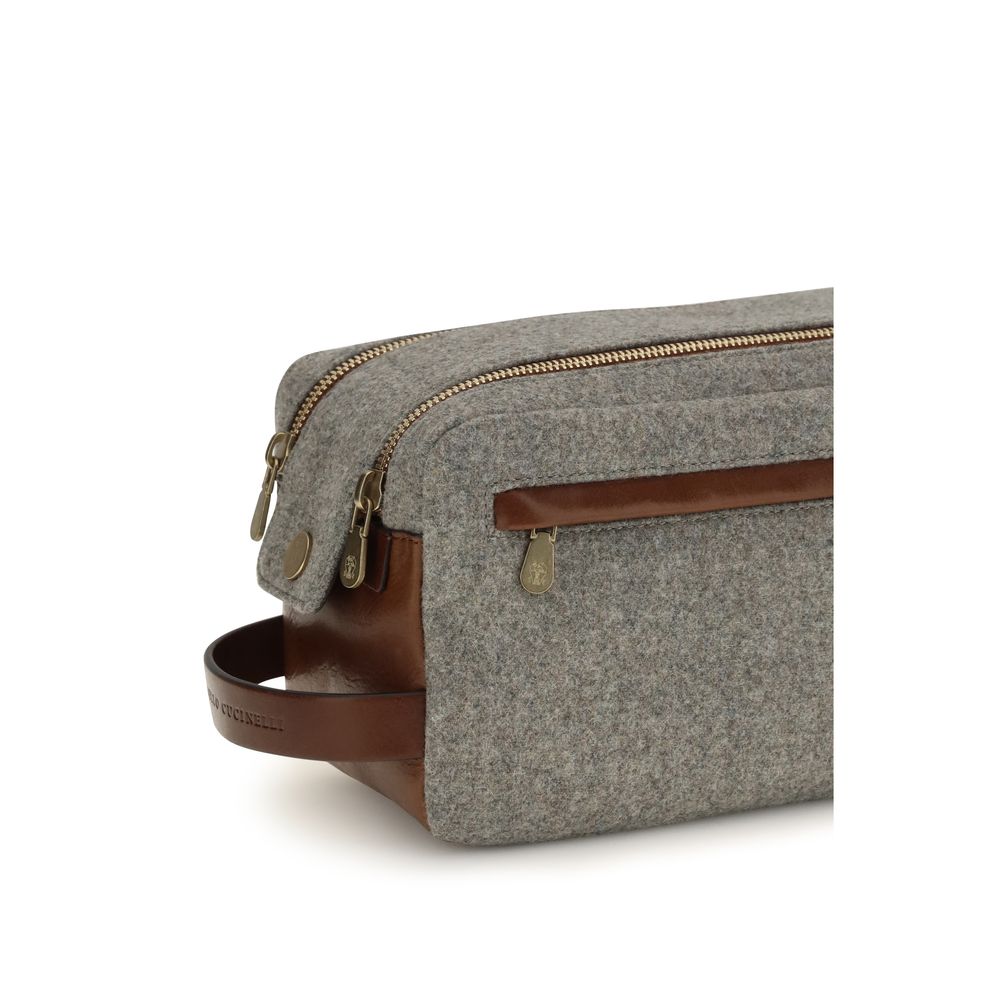 Brunello Cucinelli Gray Wool Oves Aries Wallet | Regal Royce