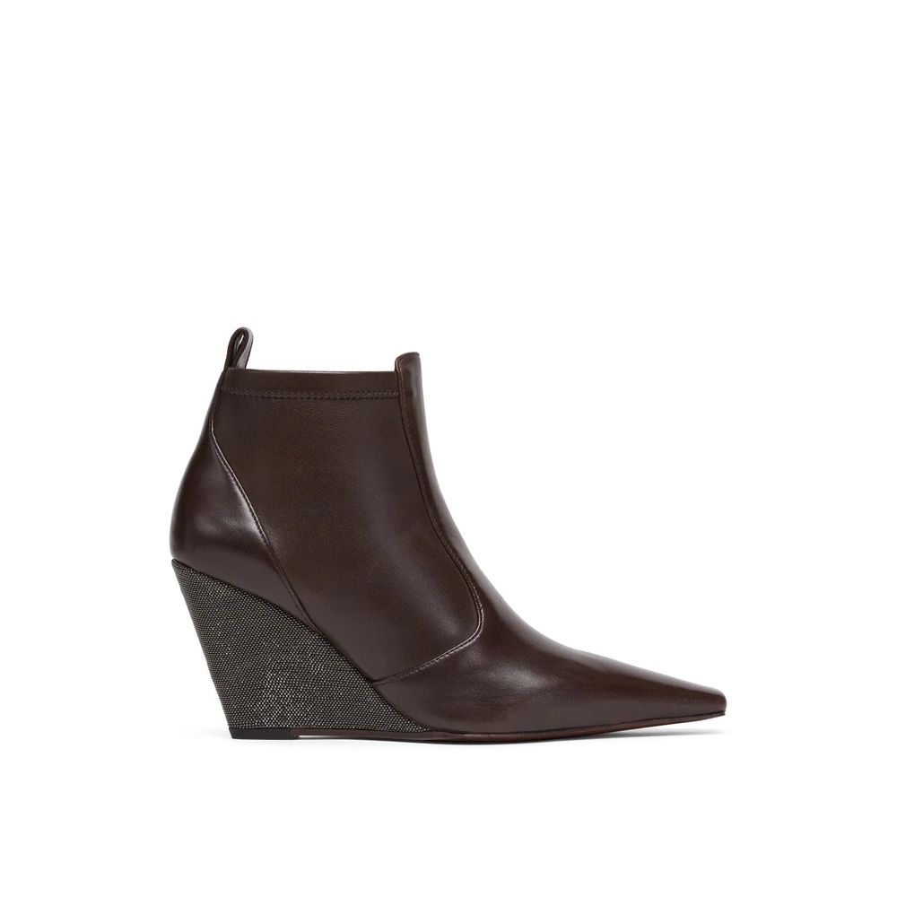 Brunello Cucinelli Brown Leather Ankle Boots | Regal Royce