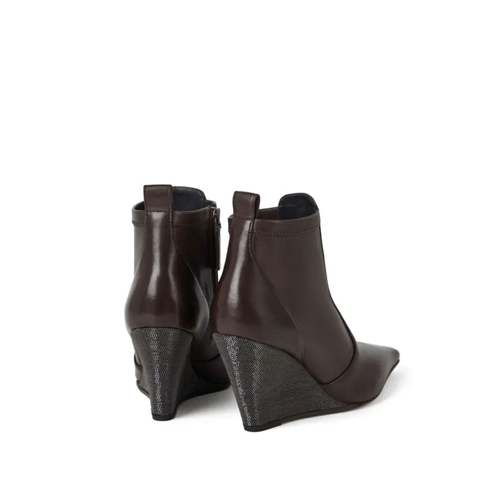 Brunello Cucinelli Brown Leather Ankle Boots | Regal Royce
