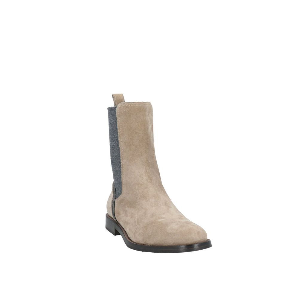 Brunello Cucinelli Beige Leather Chelsea Boots | Regal Royce