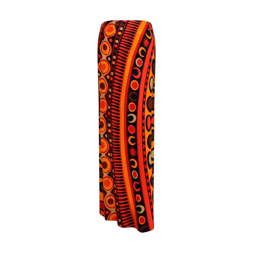Emilio Pucci Orange Viscose Long Skirt | Regal Royce