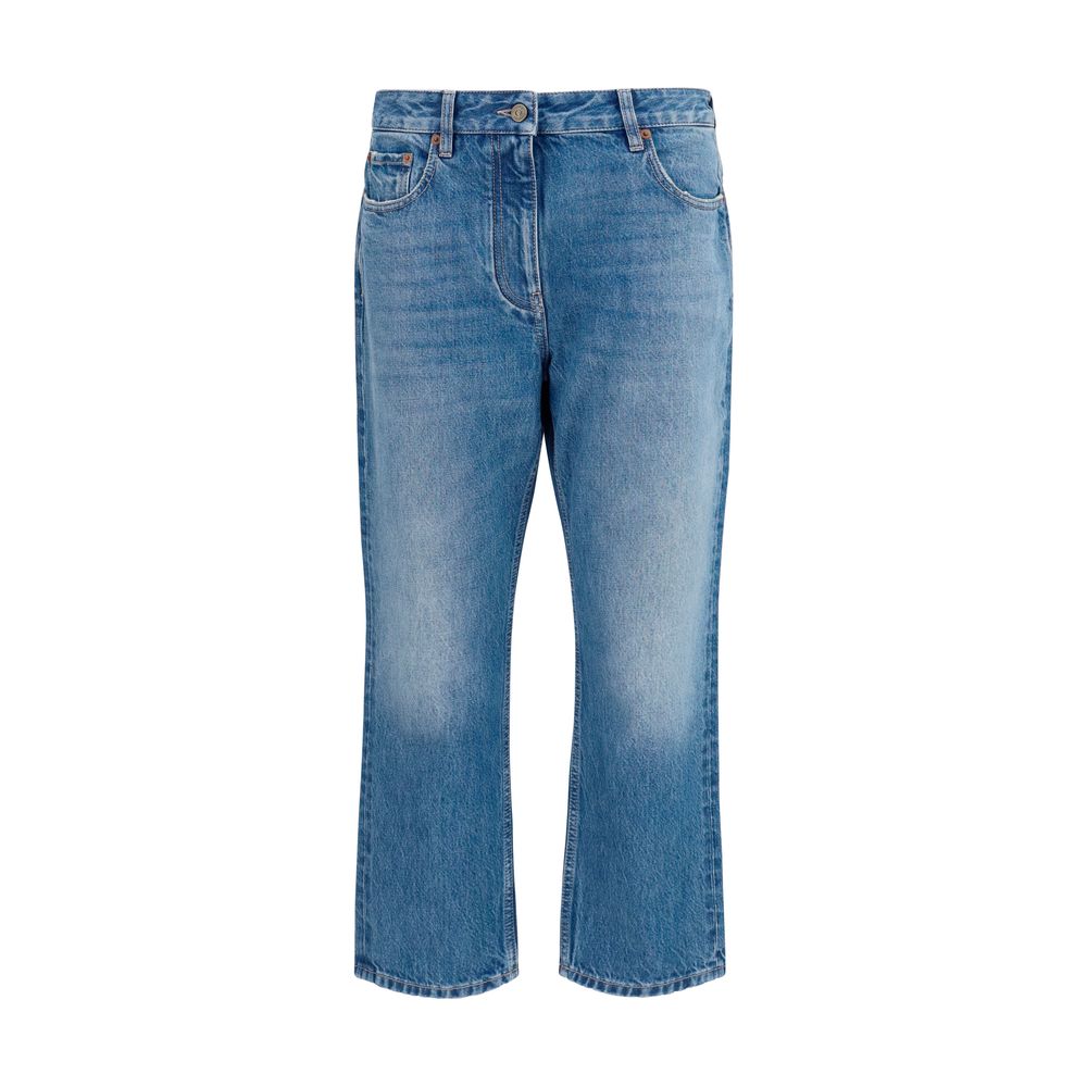 Valentino Blue Cotton Straight-Leg Jeans | Regal Royce