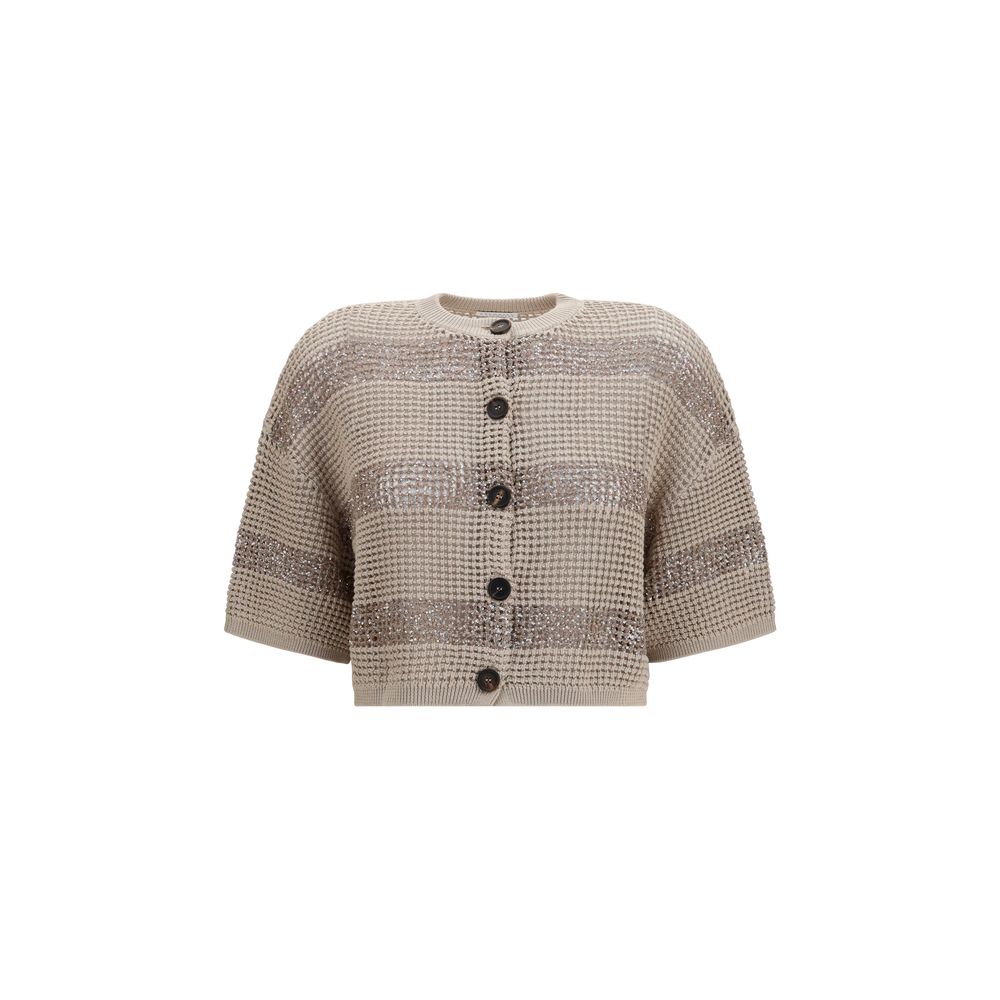 Brunello Cucinelli Beige Cotton Cardigan | Regal Royce