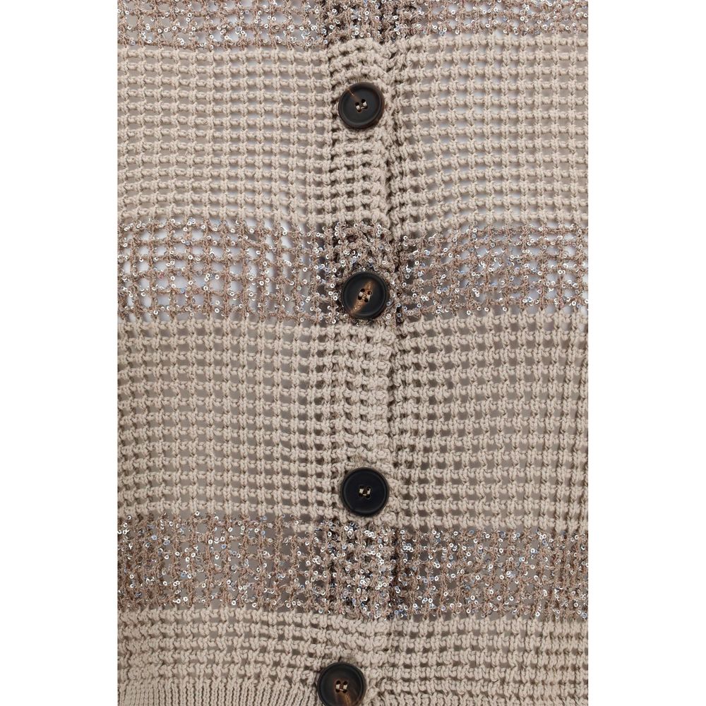 Brunello Cucinelli Beige Cotton Cardigan | Regal Royce