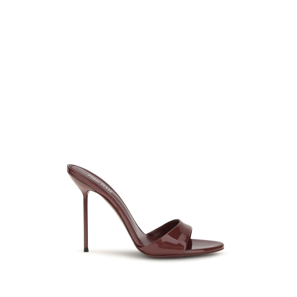 Paris Texas Bordeaux Calf Leather Bos Taurus Stiletto Heel Sandals | Regal Royce