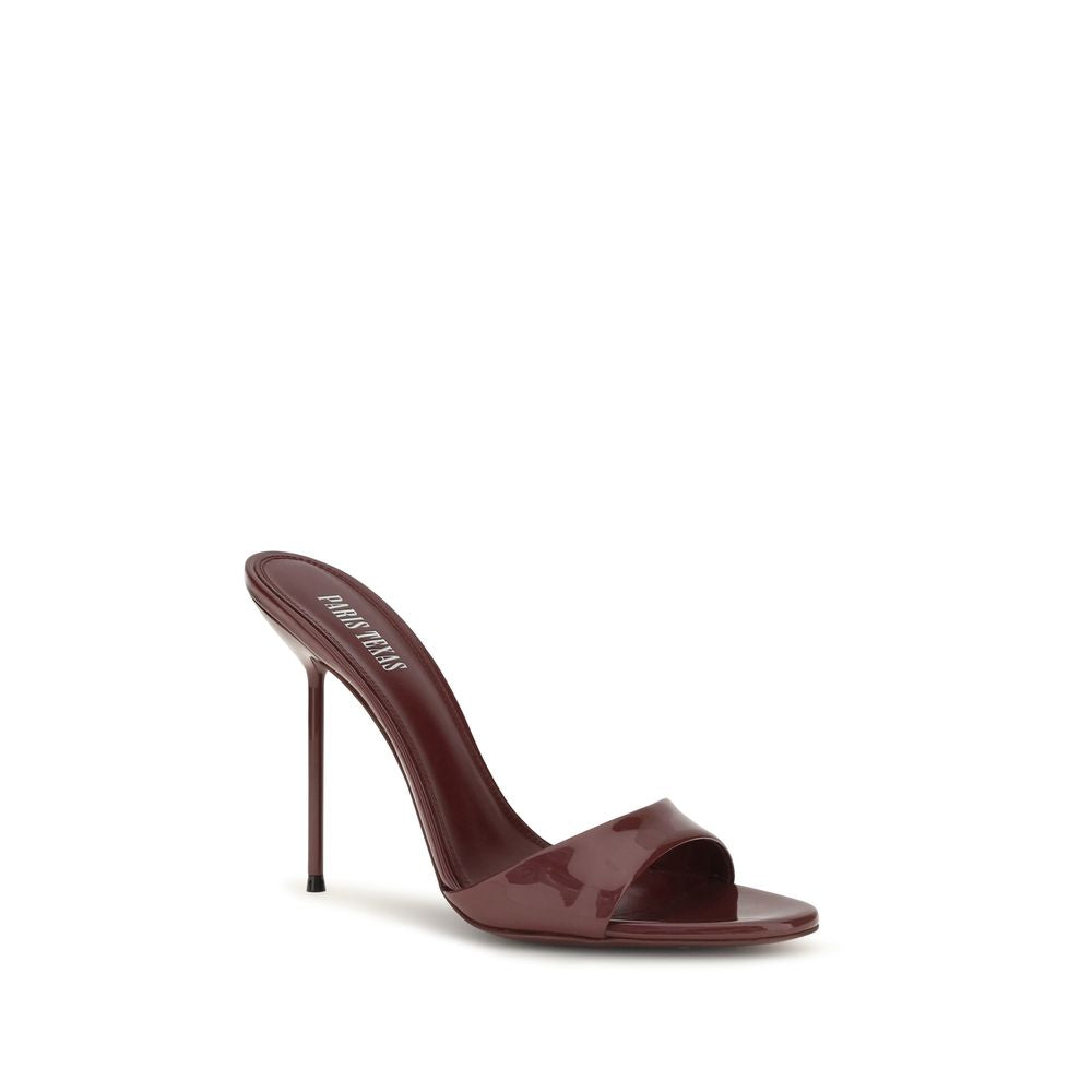 Paris Texas Bordeaux Calf Leather Bos Taurus Stiletto Heel Sandals | Regal Royce