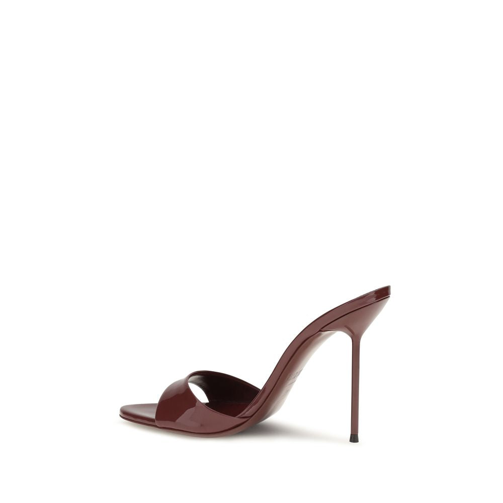 Paris Texas Bordeaux Calf Leather Bos Taurus Stiletto Heel Sandals | Regal Royce