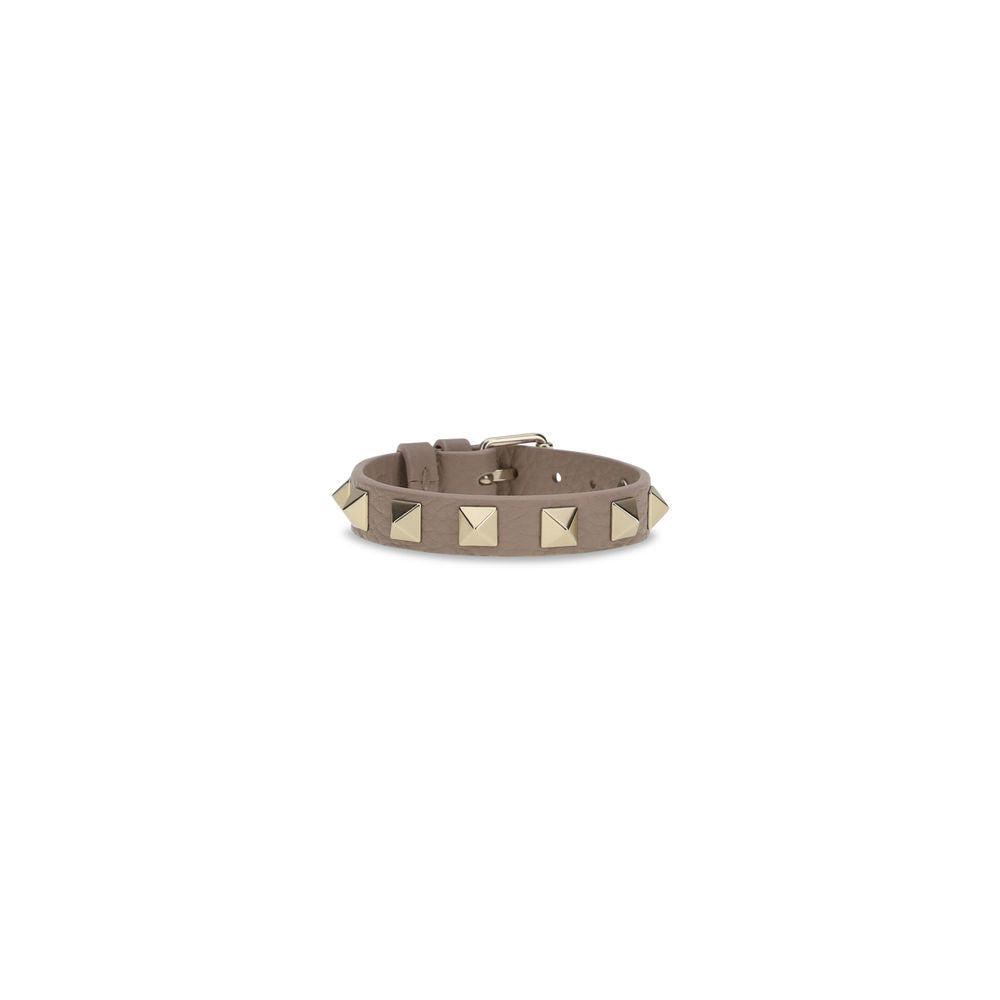 Valentino Garavani Gray Calf Leather Bos Taurus Bracelet | Regal Royce