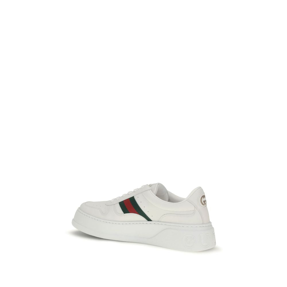 Gucci White Calf Leather Bos Taurus Chunky Sneakers | Regal Royce