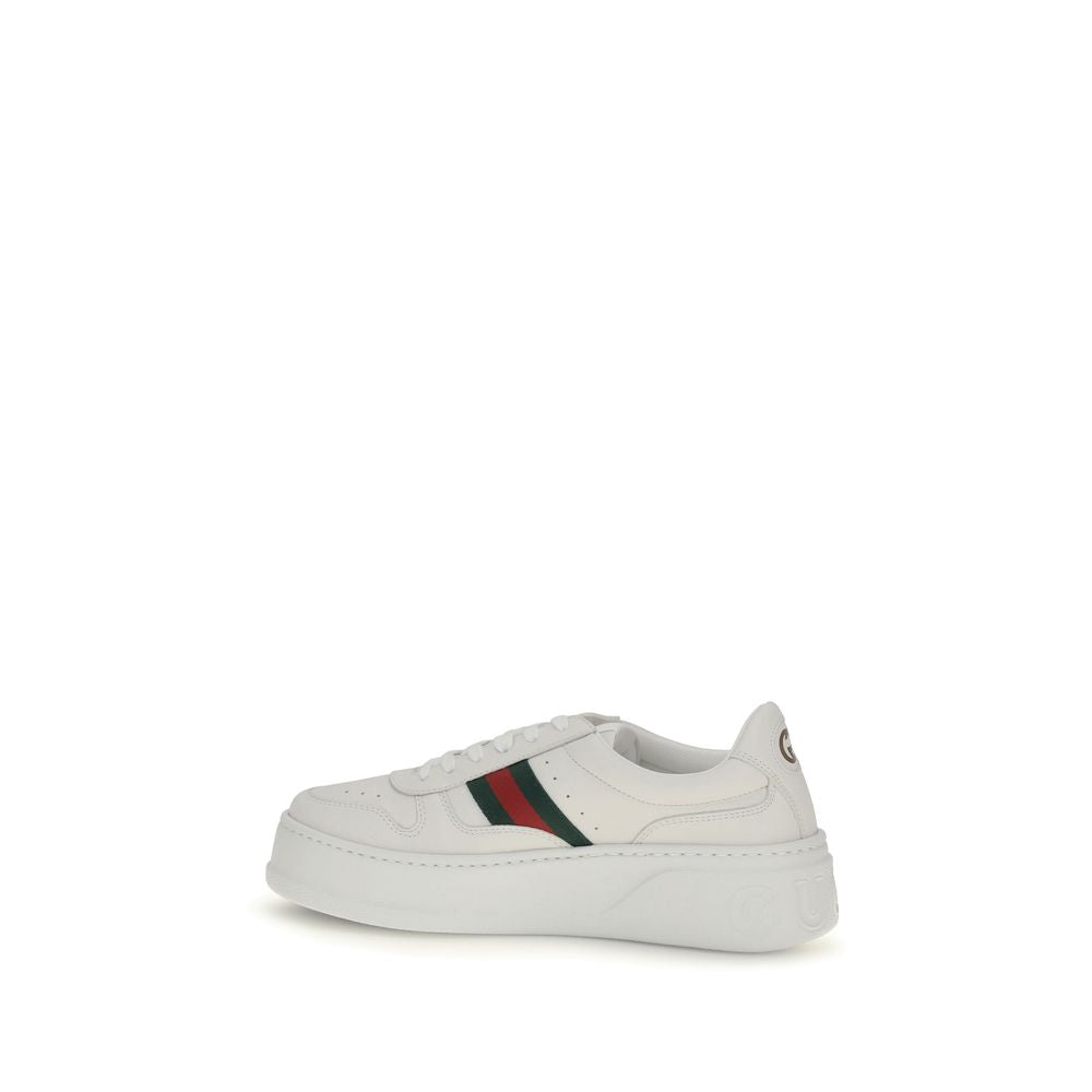 Gucci White Calf Leather Bos Taurus Chunky Sneakers | Regal Royce