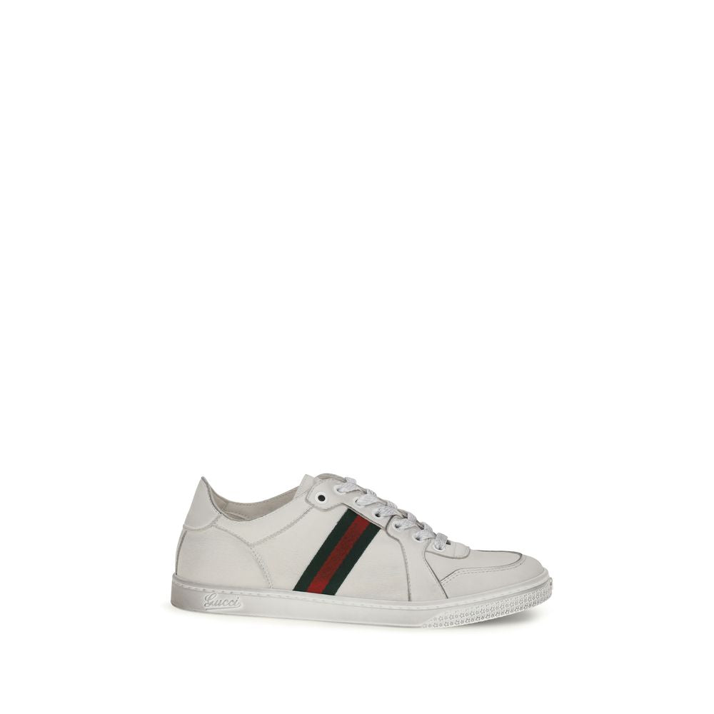 Gucci White Calf Leather Bos Taurus Athletic Sneakers | Regal Royce