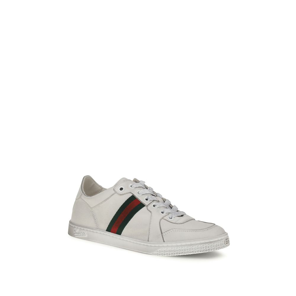 Gucci White Calf Leather Bos Taurus Athletic Sneakers | Regal Royce