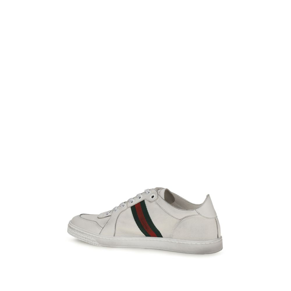 Gucci White Calf Leather Bos Taurus Athletic Sneakers | Regal Royce