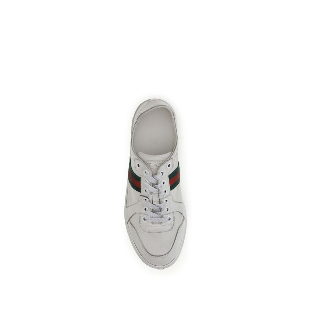 Gucci White Calf Leather Bos Taurus Athletic Sneakers | Regal Royce