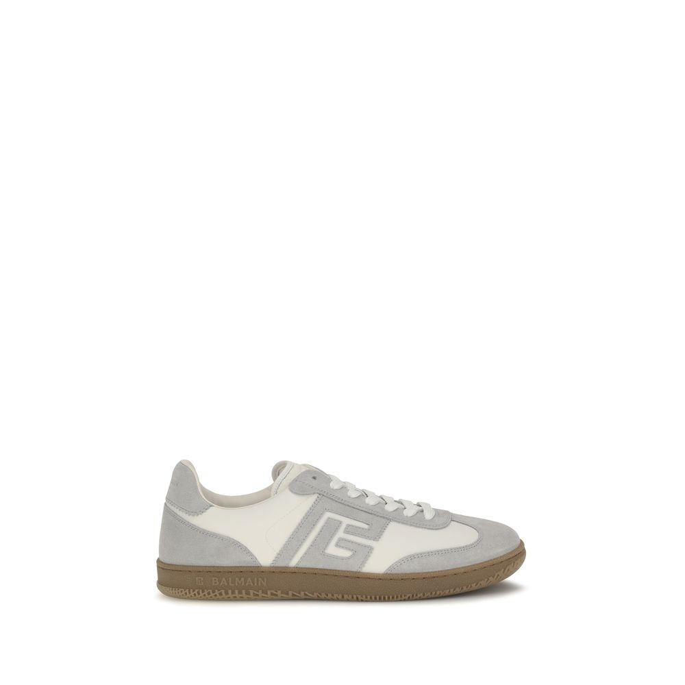 Balmain White Calf Leather Bos Taurus Athletic Sneakers | Regal Royce