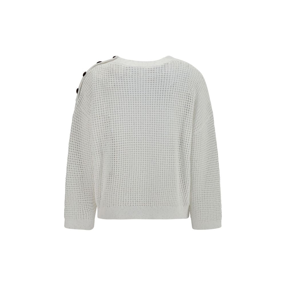 Brunello Cucinelli White Cotton Sweatshirt | Regal Royce