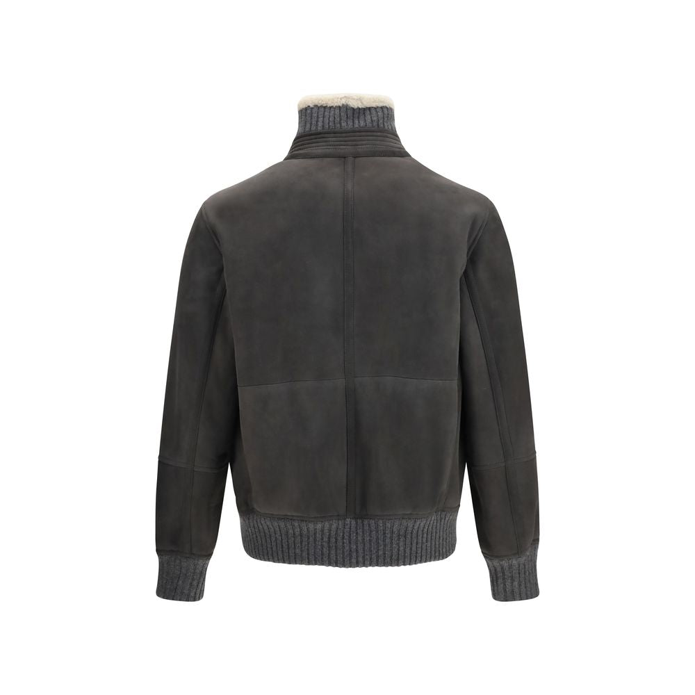 Brunello Cucinelli Gray Wool Oves Aries Full-Length Jacket | Regal Royce