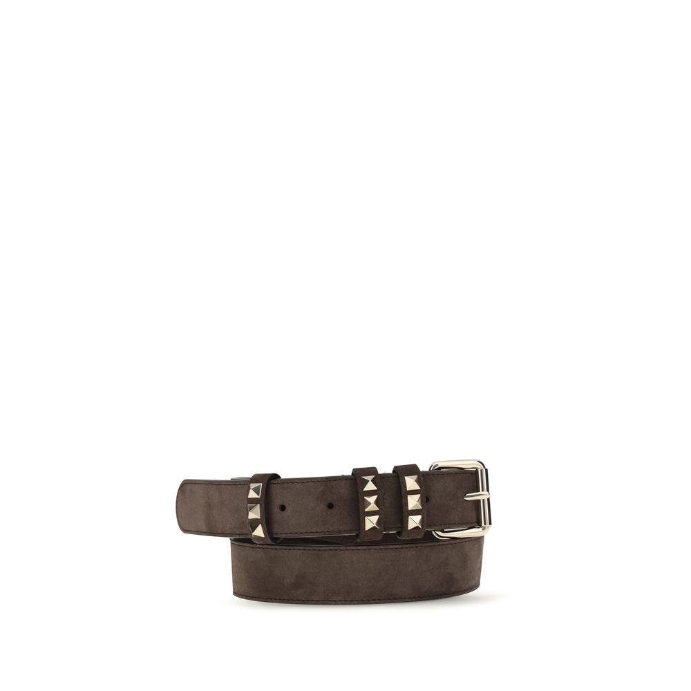 Valentino Garavani Brown Suede Leather Regular Belt | Regal Royce