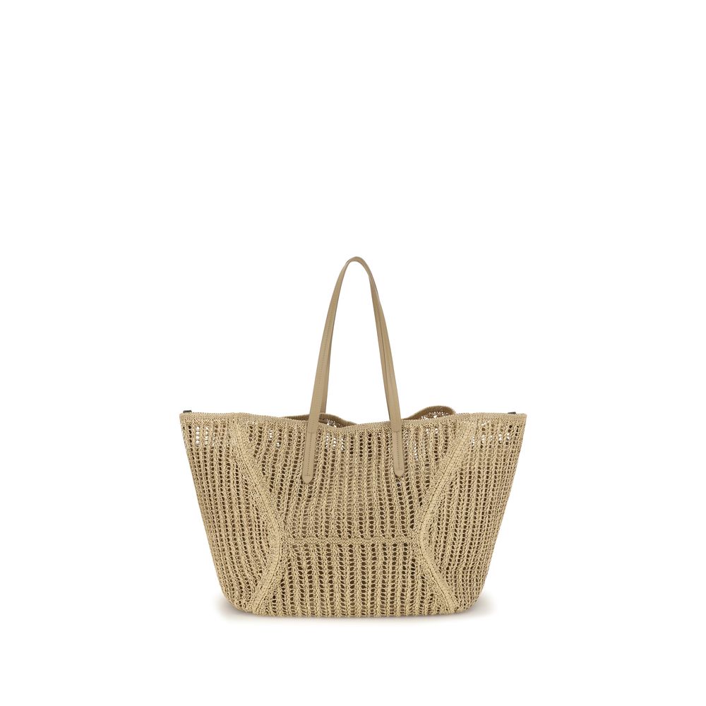 Brunello Cucinelli Beige Raffia Handbag | Regal Royce