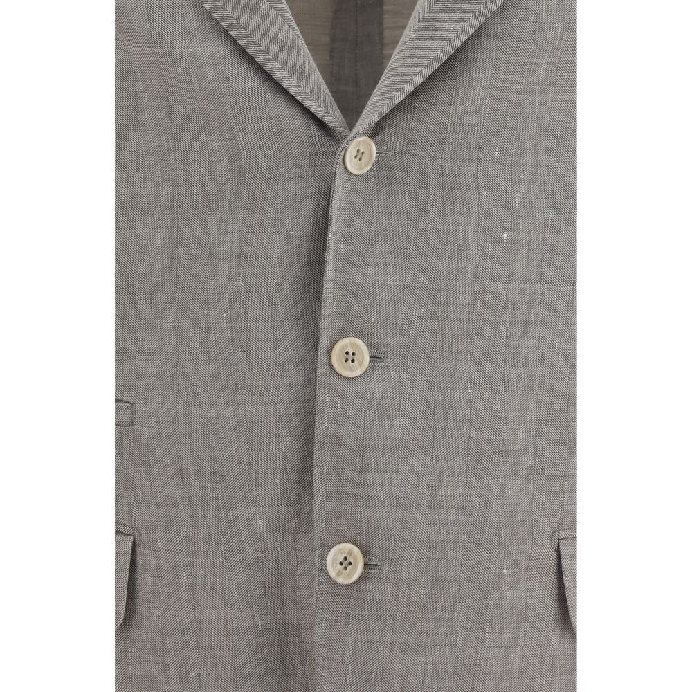 Brunello Cucinelli Beige Linen Full-Length Jacket | Regal Royce