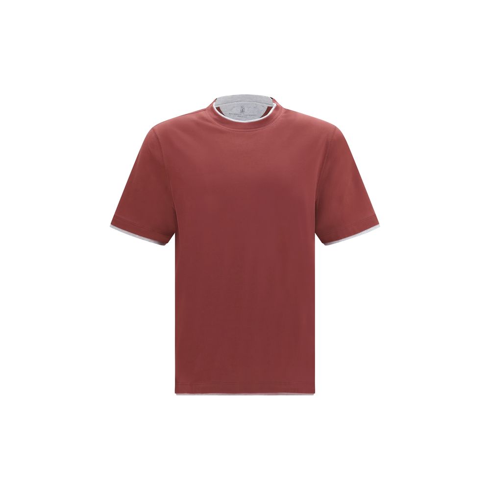 Brunello Cucinelli Bordeaux Cotton T-Shirt | Regal Royce