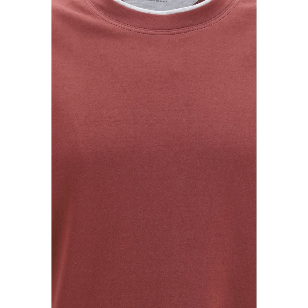 Brunello Cucinelli Bordeaux Cotton T-Shirt | Regal Royce