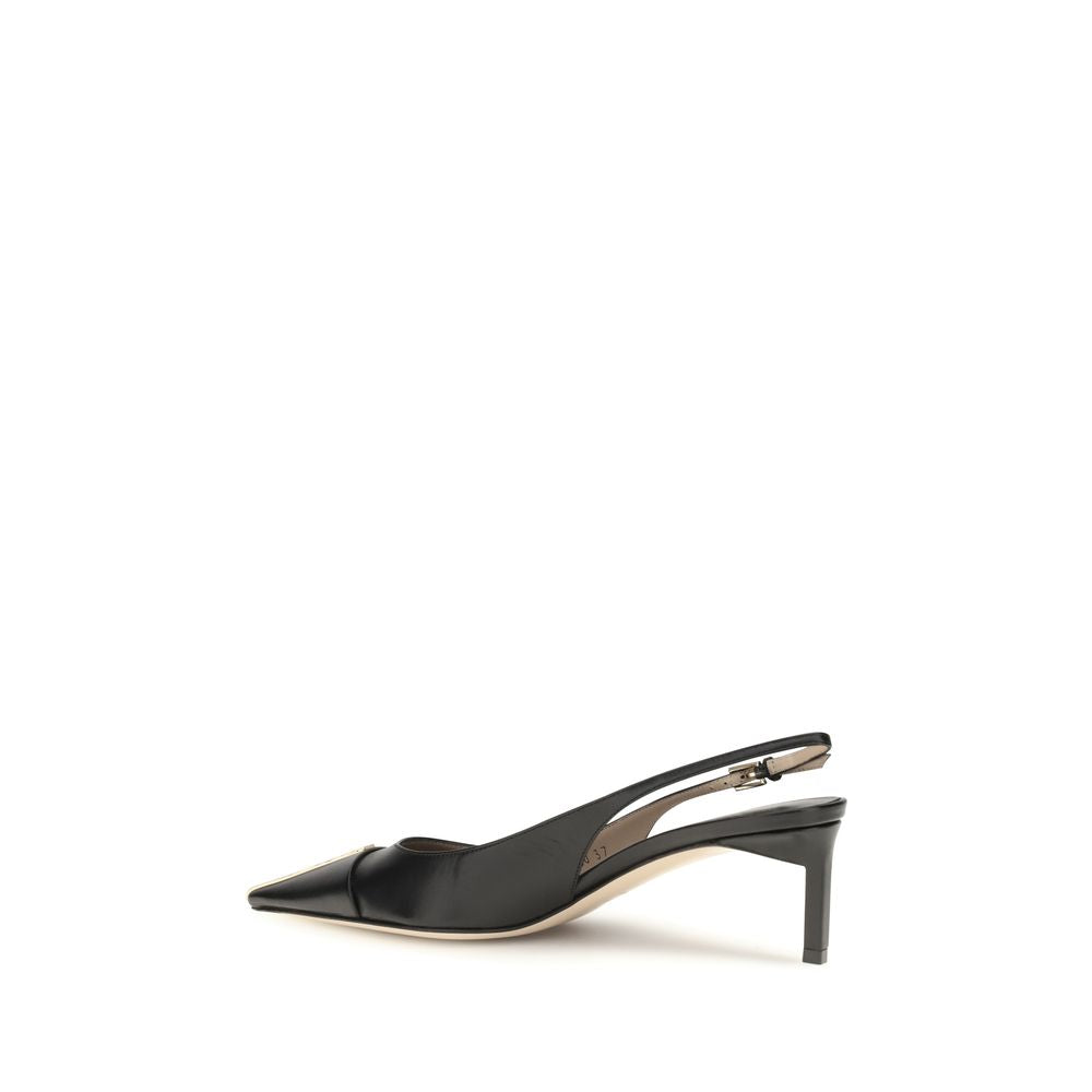 Tom Ford Black Calf Leather Bos Taurus Mid Heel Pumps | Regal Royce