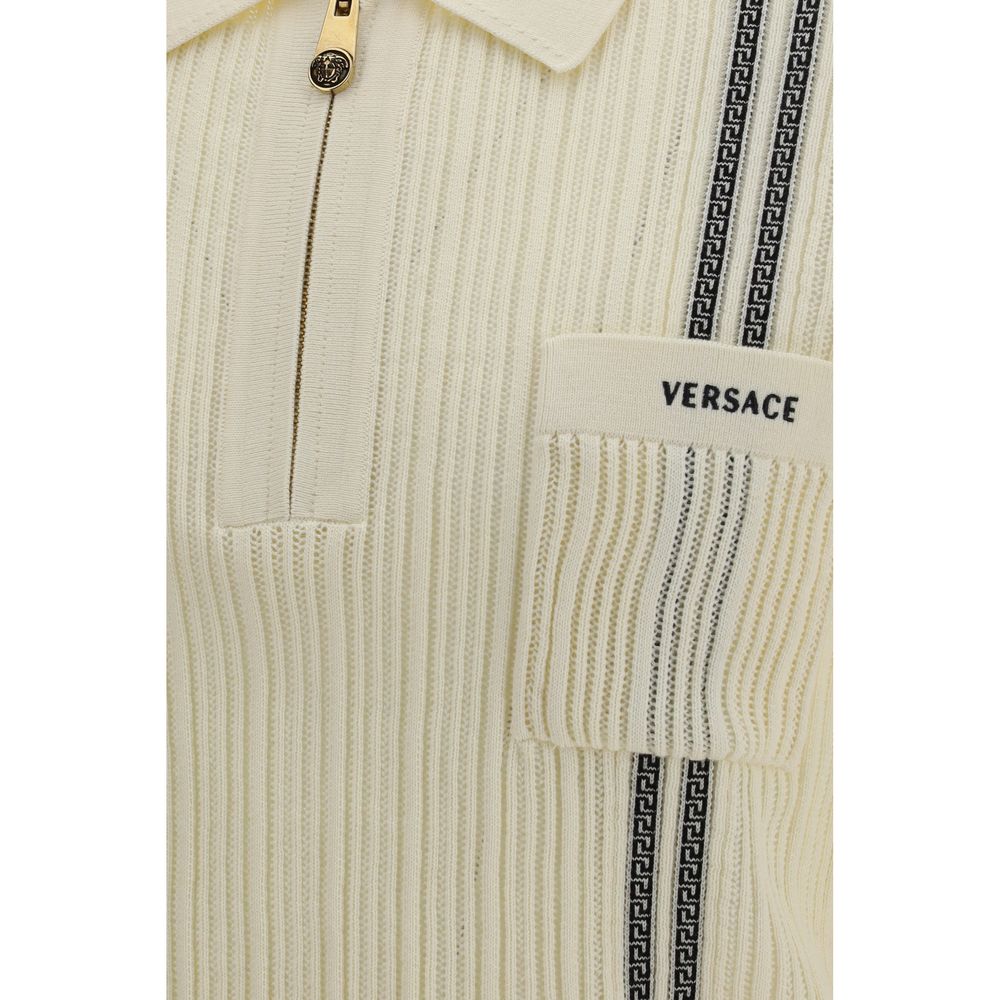 Versace Beige Cotton Polo Shirt | Regal Royce