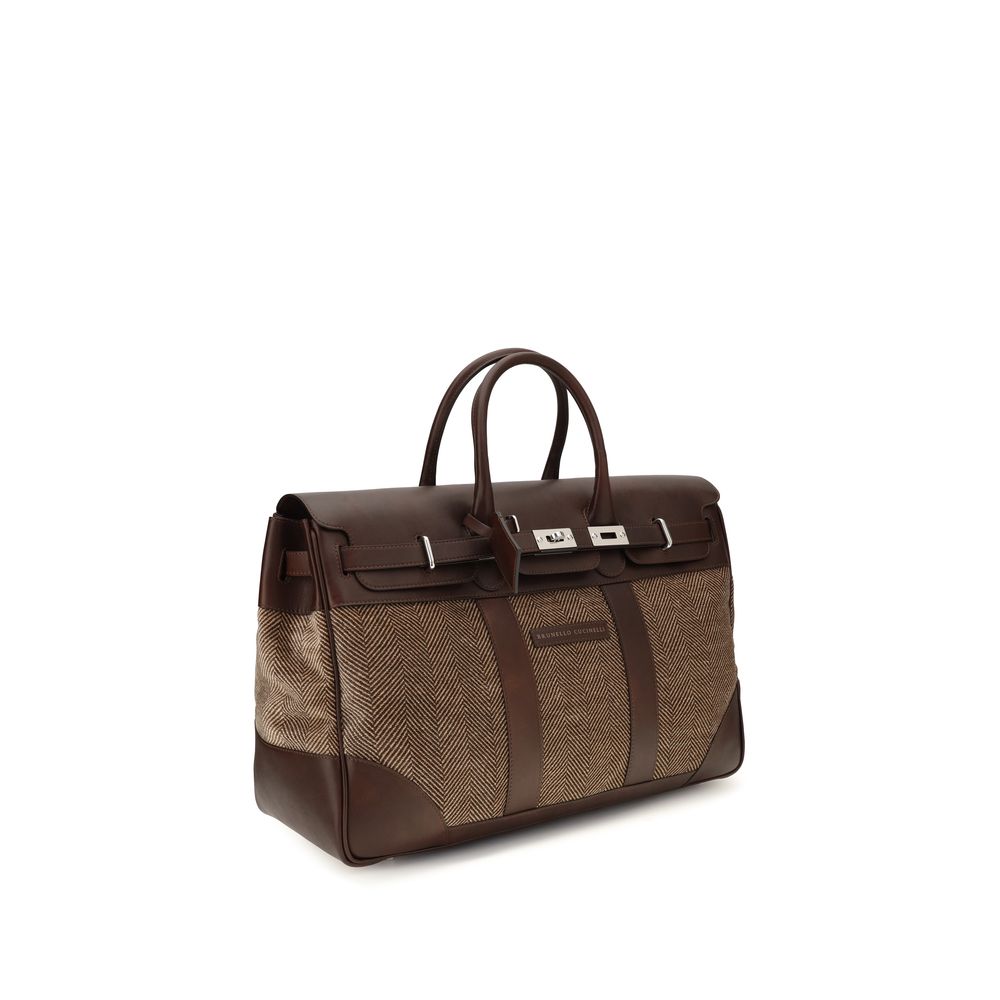 Brunello Cucinelli Brown Calf Leather Bos Taurus Luggage And Travel | Regal Royce