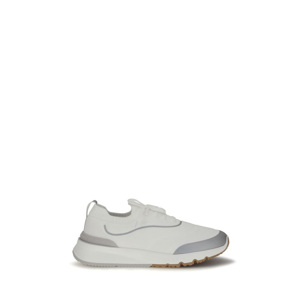 Brunello Cucinelli White Cotton Athletic Sneakers | Regal Royce