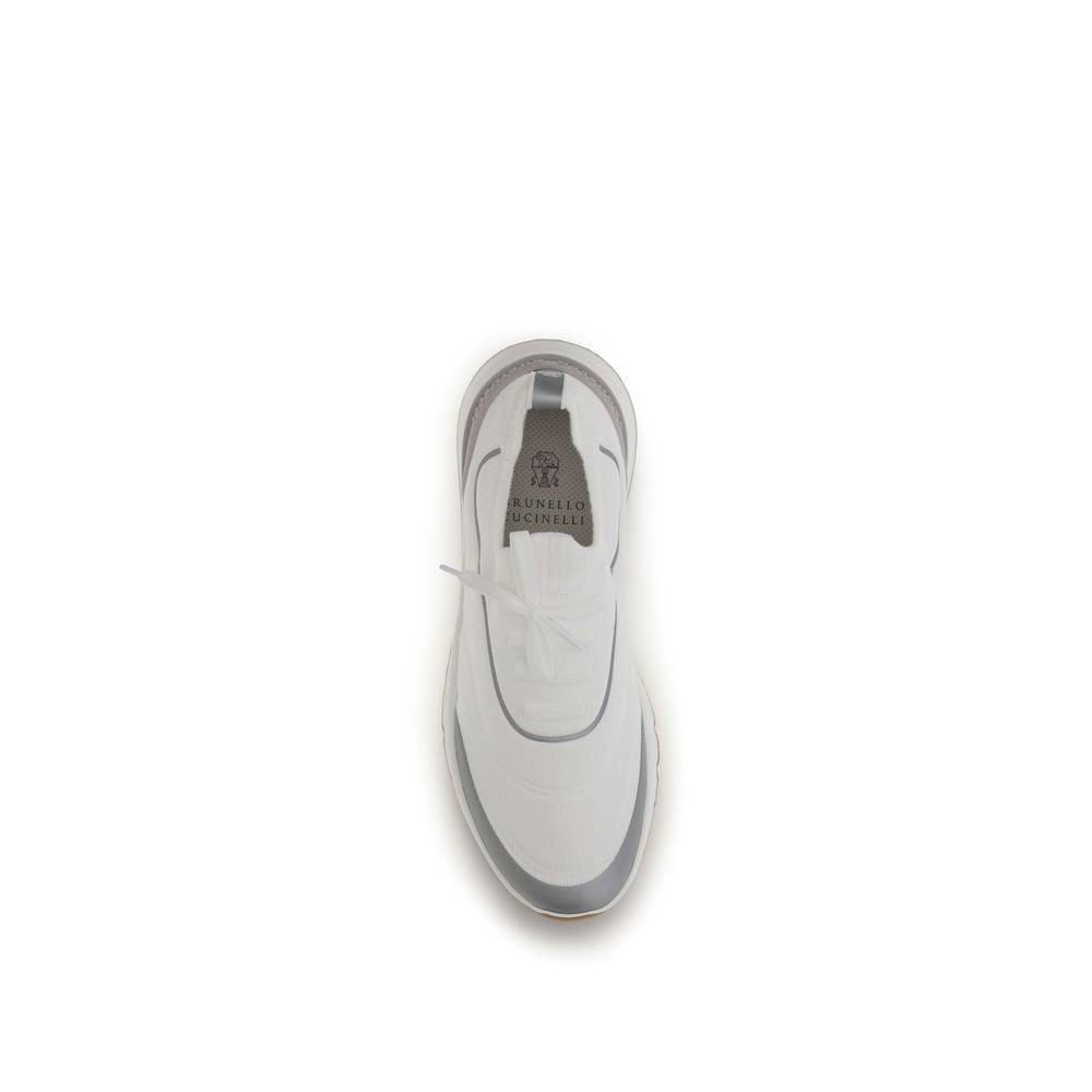 Brunello Cucinelli White Cotton Athletic Sneakers | Regal Royce